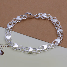 style silver plated Charms bracelet Full Heart bracelet girl Elegant HBH 16 ELY