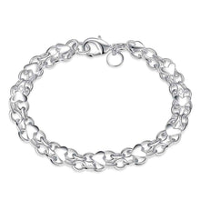 style silver plated Charms bracelet Full Heart bracelet girl Elegant HBH 16 ELY