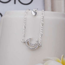 style silver plated anklet Inlaid stone moon ankle bracelet jewelry SMTA 22 ELY