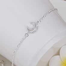 style silver plated anklet Inlaid stone moon ankle bracelet jewelry SMTA 22 ELY