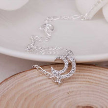 style silver plated anklet Inlaid stone moon ankle bracelet jewelry SMTA 22 ELY