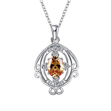 style silver plated pendant Tortuous crystal insets colar vintage bijoux women186 ELY