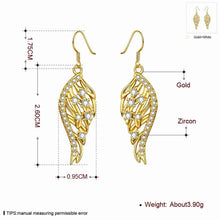18K Gold Plating earings Peacock tail drop pendientes men jewelry ELY