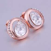 18K Gold Plating earring lko crystal in circle stud earrings pendientes bear love ELY