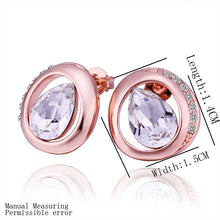18K Gold Plating earring lko crystal in circle stud earrings pendientes bear love ELY