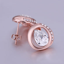 18K Gold Plating earring lko crystal in circle stud earrings pendientes bear love ELY