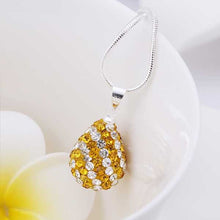 Shamballa necklaces &amp; pendants silver grain yellow crystal collares mujer floating charms ELY