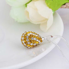 Shamballa necklaces &amp; pendants silver grain yellow crystal collares mujer floating charms ELY