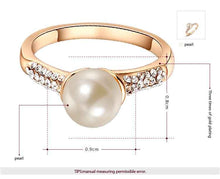 austrian crystal rings rose golden imitation pearl beads anel feminino charms ELY