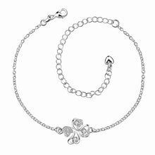 jewelry of silver anklet Clover flower set crystal bracelet leg Jewelry European Style ELY