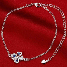 jewelry of silver anklet Clover flower set crystal bracelet leg Jewelry European Style ELY