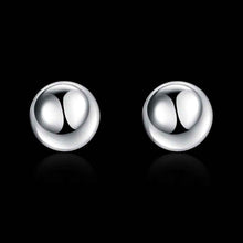 silver earings 8mm Bead stud brincos de festa bijoux ELY