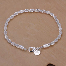 silver plated Flash twisted rope men bracelet joias2 7 ELY
