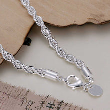silver plated Flash twisted rope men bracelet joias2 7 ELY