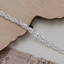 silver plated Flash twisted rope men bracelet joias2 7 ELY