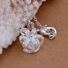 silver-plated necklaces &amp; pendants Insets Crown colares jewelry display ELY