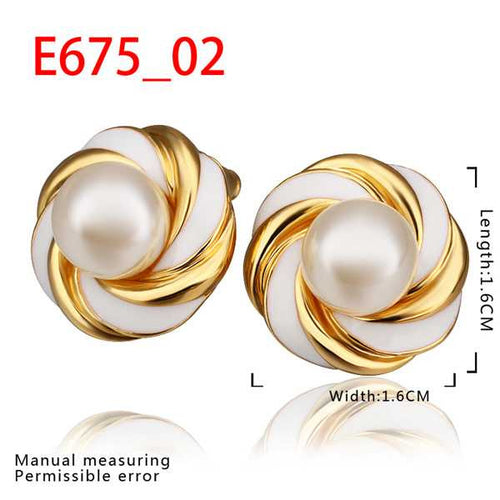 18K GP gold plated jewelry earring nickel free copper rhinestone crystal earrings SMTPE675 ELY