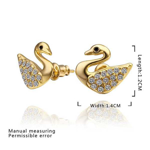 18K GP gold plated jewelry earring nickel free copper rhinestone crystal earrings SMTPE481 ELY