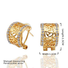 18K GP gold plated jewelry earring nickel free copper rhinestone crystal earrings SMTPE49 ELY