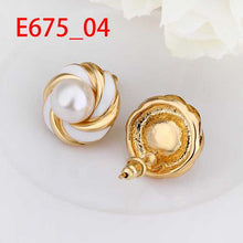 18K GP gold plated jewelry earring nickel free copper rhinestone crystal earrings SMTPE675 ELY