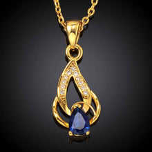 18K GP Zircon blue rock torch chunky necklace collares pendantsSKGN 53 ELY