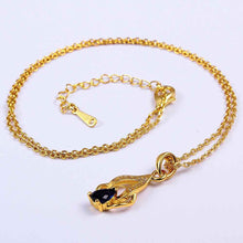 18K GP Zircon blue rock torch chunky necklace collares pendantsSKGN 53 ELY