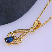 18K GP Zircon blue rock torch chunky necklace collares pendantsSKGN 53 ELY