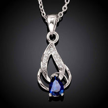 18K GP Zircon blue rock torch chunky necklace collares pendantsSKGN 53 ELY