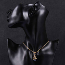 18K GP Zircon blue rock torch chunky necklace collares pendantsSKGN 53 ELY