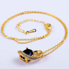 18K GP Zircon party sapphire jewelry chunky necklace collares pendantsSKGN 5 ELY