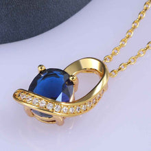 18K GP Zircon party sapphire jewelry chunky necklace collares pendantsSKGN 5 ELY