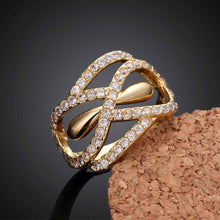 jewerly anillos 18K GP A series of eight large party wedding rings girl Jewelry Rings672 ELY