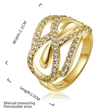 jewerly anillos 18K GP A series of eight large party wedding rings girl Jewelry Rings672 ELY