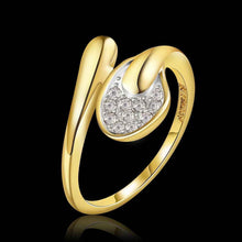 jewerly anillos 18K GP Gold f drilling big party wedding rings girl Jewelry Rings677 ELY