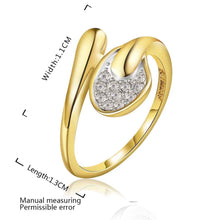 jewerly anillos 18K GP Gold f drilling big party wedding rings girl Jewelry Rings677 ELY