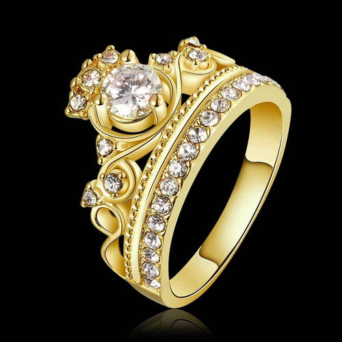 jewerly anillos 18K GP Huangguan drill party wedding rings girl Jewelry Rings678 ELY