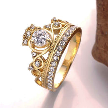 jewerly anillos 18K GP Huangguan drill party wedding rings girl Jewelry Rings678 ELY