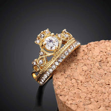 jewerly anillos 18K GP Huangguan drill party wedding rings girl Jewelry Rings678 ELY