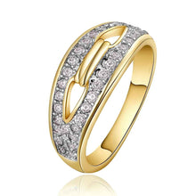 jewerly anillos 18K GP big two bridge crystal party wedding rings girl Jewelry Rings676 ELY