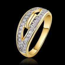 jewerly anillos 18K GP big two bridge crystal party wedding rings girl Jewelry Rings676 ELY