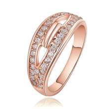 jewerly anillos 18K GP big two bridge crystal party wedding rings girl Jewelry Rings676 ELY