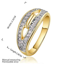 jewerly anillos 18K GP big two bridge crystal party wedding rings girl Jewelry Rings676 ELY