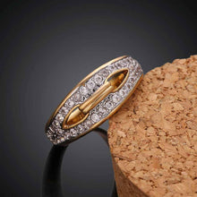 jewerly anillos 18K GP big two bridge crystal party wedding rings girl Jewelry Rings676 ELY