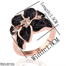 jewerly anillos 18K GP black Phnom penh party wedding rings girl Jewelry Rings123 ELY