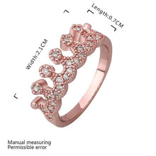 jewerly anillos 18K GP crown 2 rose color party wedding rings girl Jewelry Rings6 4 ELY