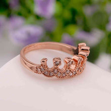 jewerly anillos 18K GP crown 2 rose color party wedding rings girl Jewelry Rings6 4 ELY