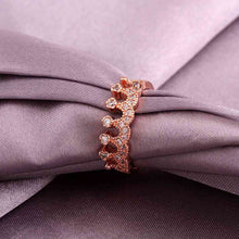 jewerly anillos 18K GP crown 2 rose color party wedding rings girl Jewelry Rings6 4 ELY