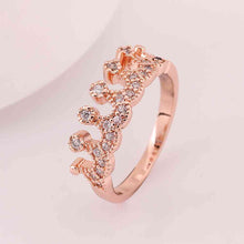 jewerly anillos 18K GP crown 2 rose color party wedding rings girl Jewelry Rings6 4 ELY