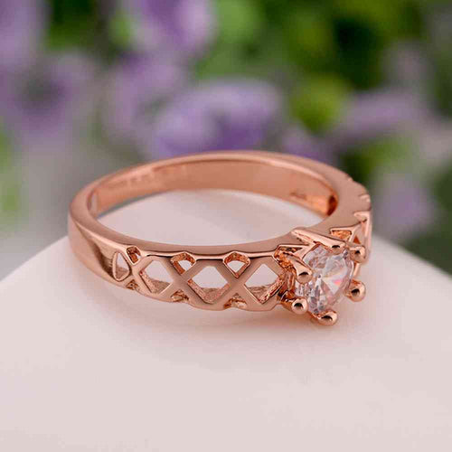 jewerly anillos 18K GP crown rose color party wedding rings girl Jewelry Rings6 6 ELY