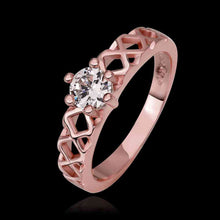 jewerly anillos 18K GP crown rose color party wedding rings girl Jewelry Rings6 6 ELY